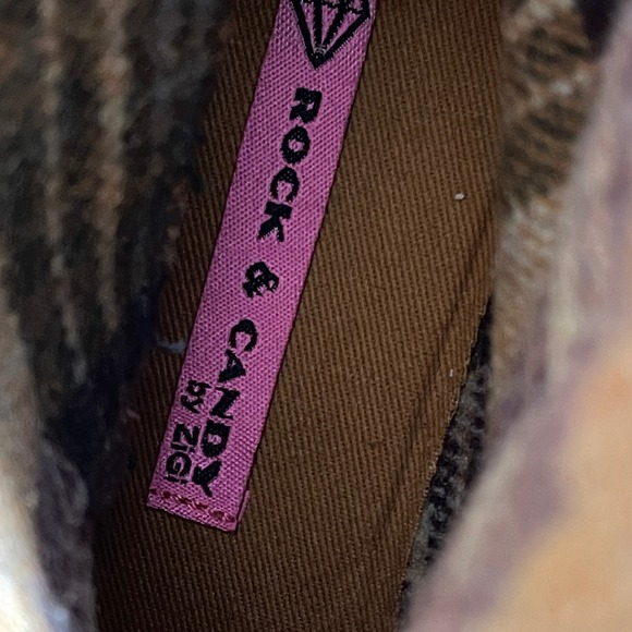 Rock & Candy Sonni Ankle Boots Women's 7.5 Brown Lug Lace Up Buckle Accent - Picture 9 of 10